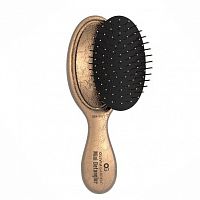 Olivia Garden Щетка Mini Detangler Dazzle, переработанный пластик, для всех типов волос, кракелюр/золото